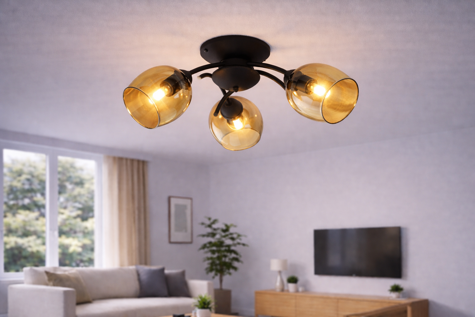 Ella 3 czarna z miodowymi kloszami